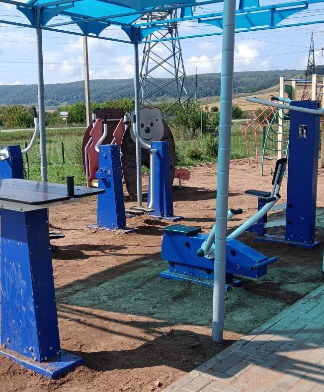 В селе Старое Шугурово️ «Татнефть» построила современную площадку с уличными тренажерами