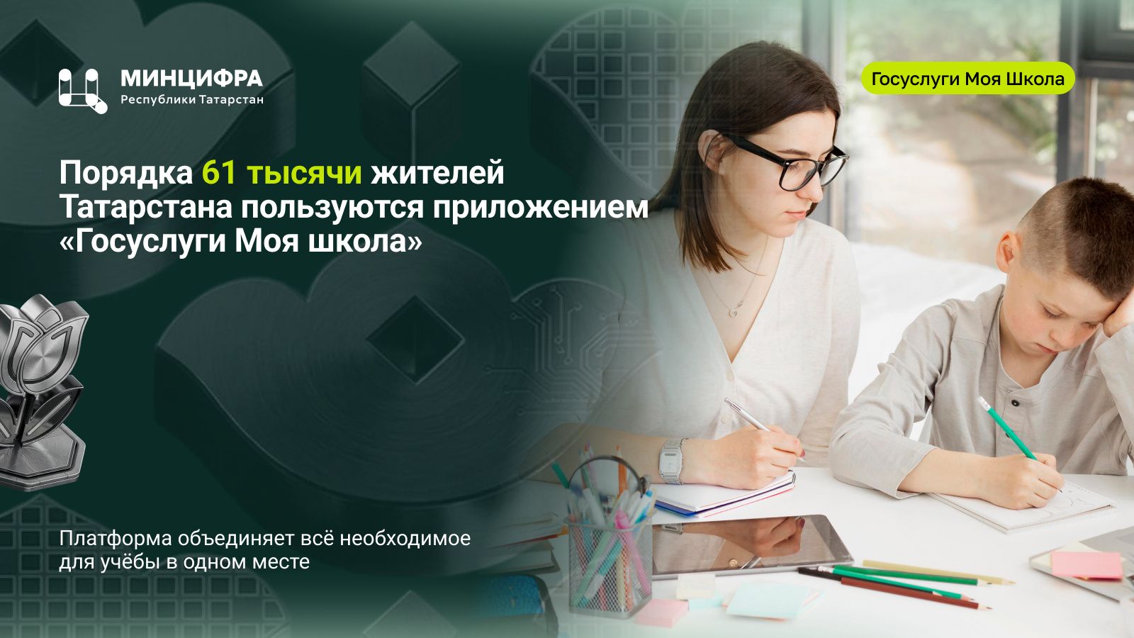 Жители Татарстана пользуются приложением «Госуслуги Моя школа»