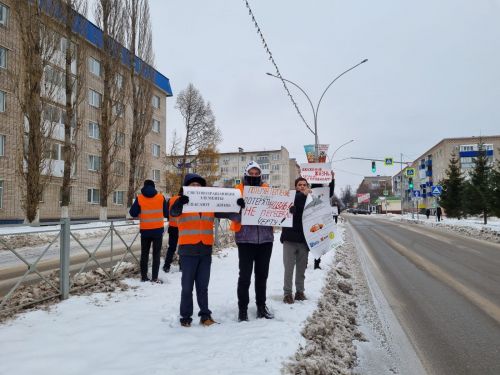 Студенты Лениногорска провели флешмоб по правилам дорожного движения