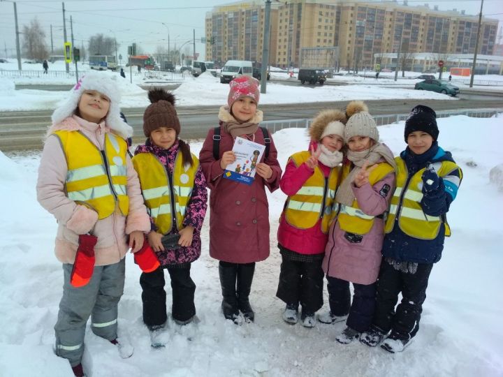 В Татарстане в первую неделю весны провели массовые мероприятия по популяризации световозвращающих элементов
