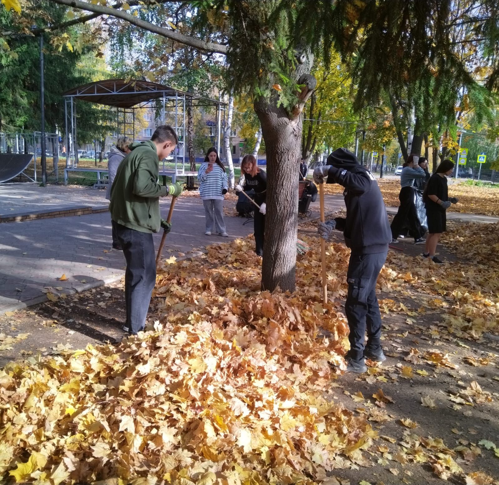 Волонтёры и школьники Лениногорска провели экологическую акцию на территории скейт-парка