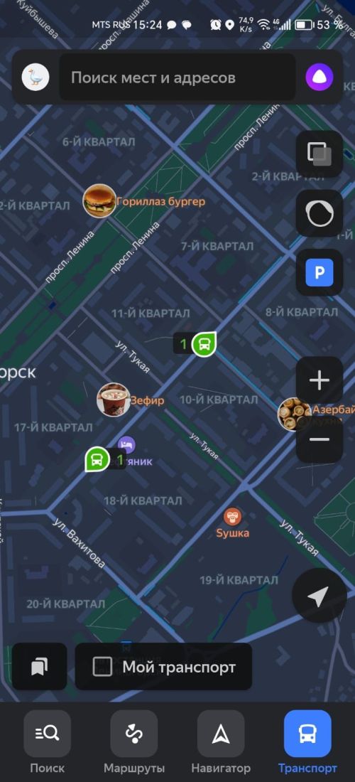 В яндекс-картах появились маршруты городских автобусов Лениногорска
