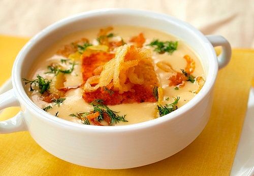 Сырный суп с рисом и куриным мясом