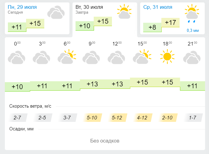 Погода в Лениногорске 30 июля