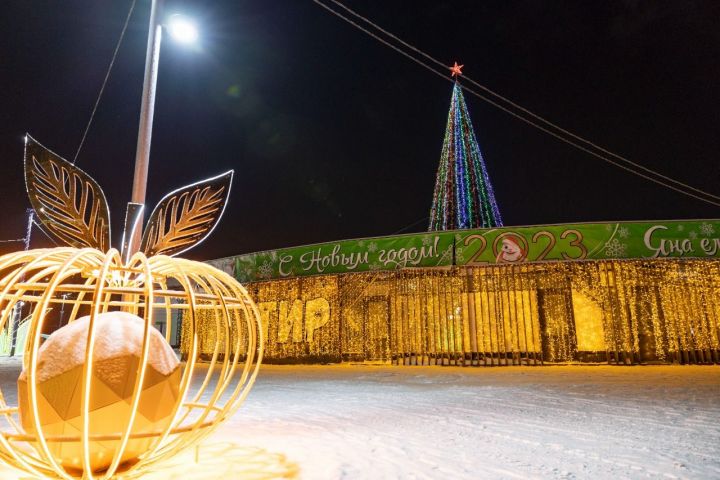 В Лениногорске, как и в других городах Татарстана, традиционно засверкали праздничные локации от «Татнефти».
